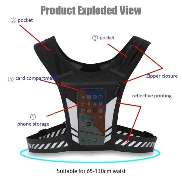 Reflective Running Backpack Vest